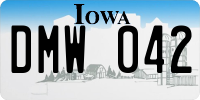IA license plate DMW042