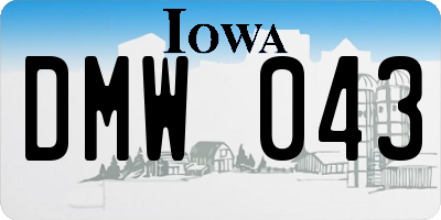 IA license plate DMW043