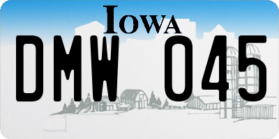 IA license plate DMW045