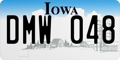 IA license plate DMW048