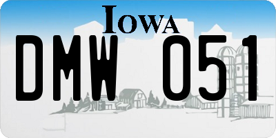 IA license plate DMW051