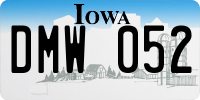 IA license plate DMW052