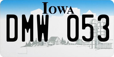 IA license plate DMW053