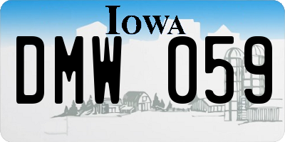 IA license plate DMW059