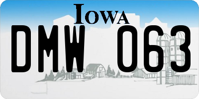 IA license plate DMW063