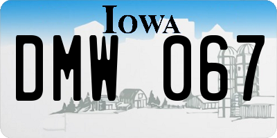 IA license plate DMW067