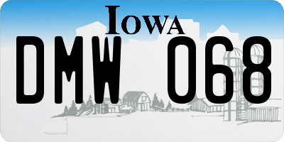 IA license plate DMW068