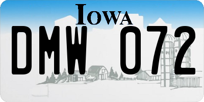 IA license plate DMW072