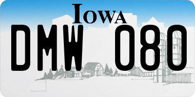 IA license plate DMW080