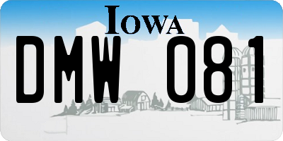 IA license plate DMW081