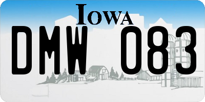 IA license plate DMW083