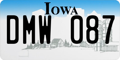 IA license plate DMW087