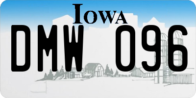 IA license plate DMW096