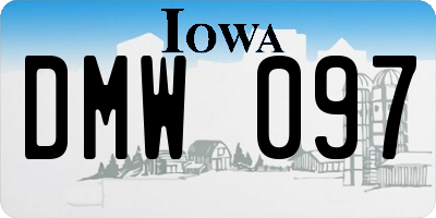 IA license plate DMW097
