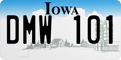 IA license plate DMW101