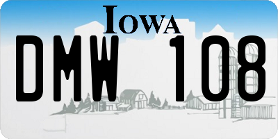 IA license plate DMW108