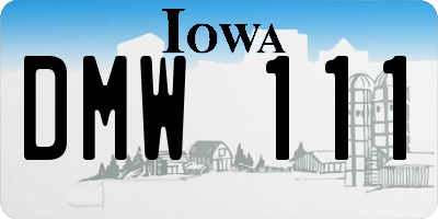 IA license plate DMW111