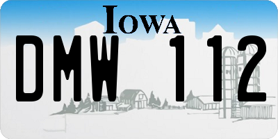 IA license plate DMW112