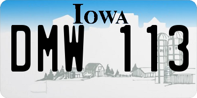 IA license plate DMW113