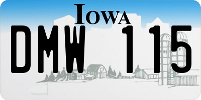 IA license plate DMW115