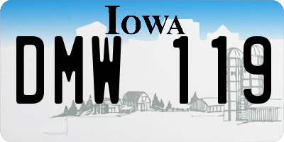 IA license plate DMW119