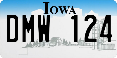 IA license plate DMW124