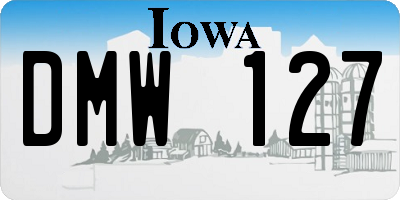 IA license plate DMW127