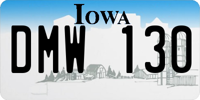 IA license plate DMW130