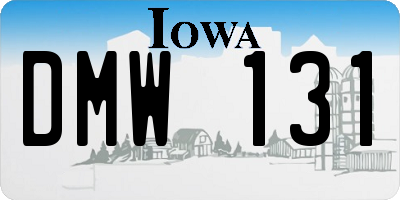 IA license plate DMW131
