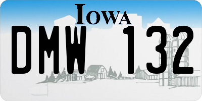 IA license plate DMW132