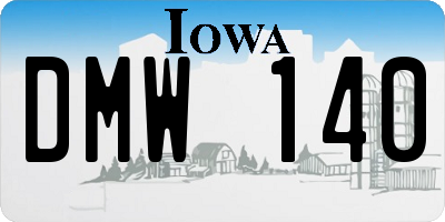 IA license plate DMW140