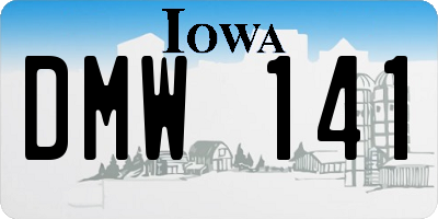 IA license plate DMW141