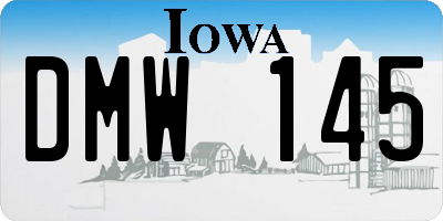 IA license plate DMW145
