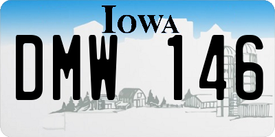 IA license plate DMW146