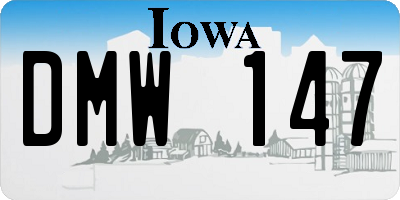 IA license plate DMW147