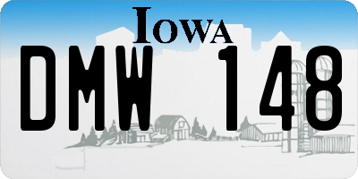 IA license plate DMW148