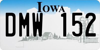 IA license plate DMW152