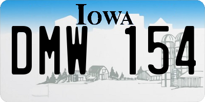 IA license plate DMW154