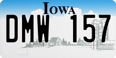 IA license plate DMW157