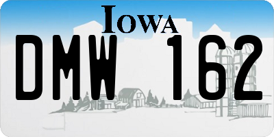 IA license plate DMW162