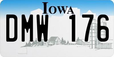 IA license plate DMW176