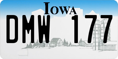 IA license plate DMW177