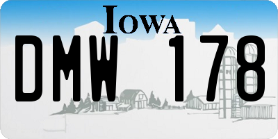 IA license plate DMW178