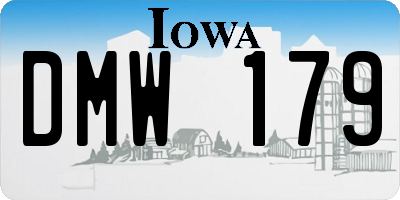 IA license plate DMW179