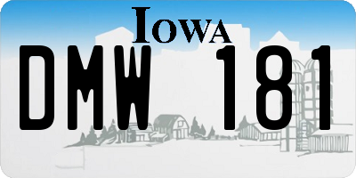 IA license plate DMW181