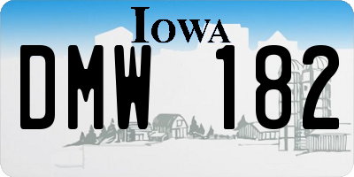 IA license plate DMW182