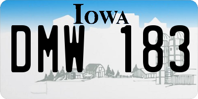 IA license plate DMW183