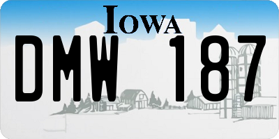 IA license plate DMW187