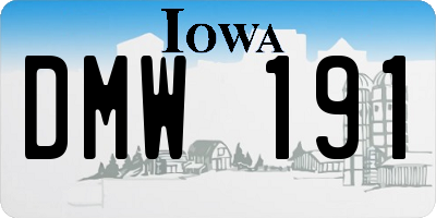 IA license plate DMW191