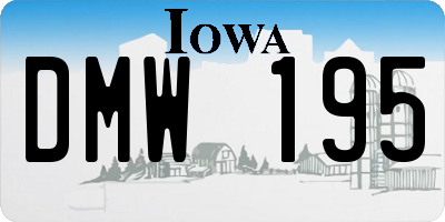 IA license plate DMW195